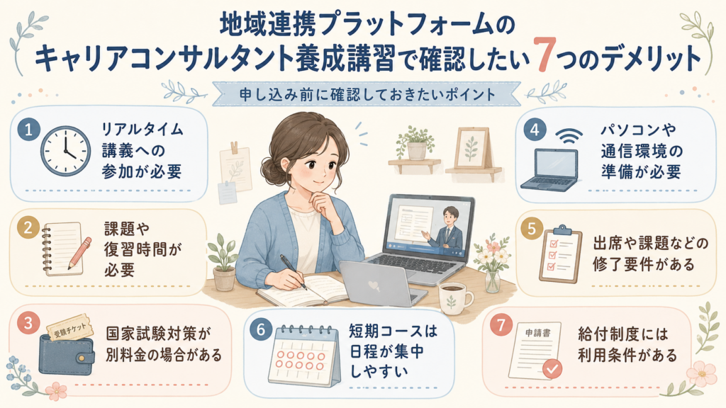 地域連携プラットフォームの主なデメリット7項目をひと目で整理する図解