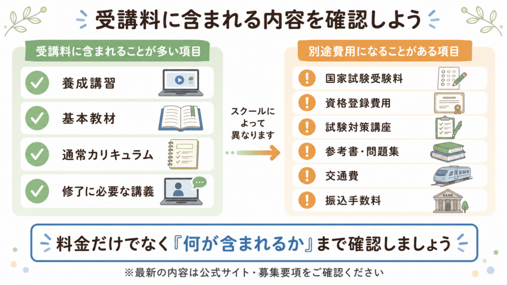 基本料金に含まれるもの・含まれないものの整理図