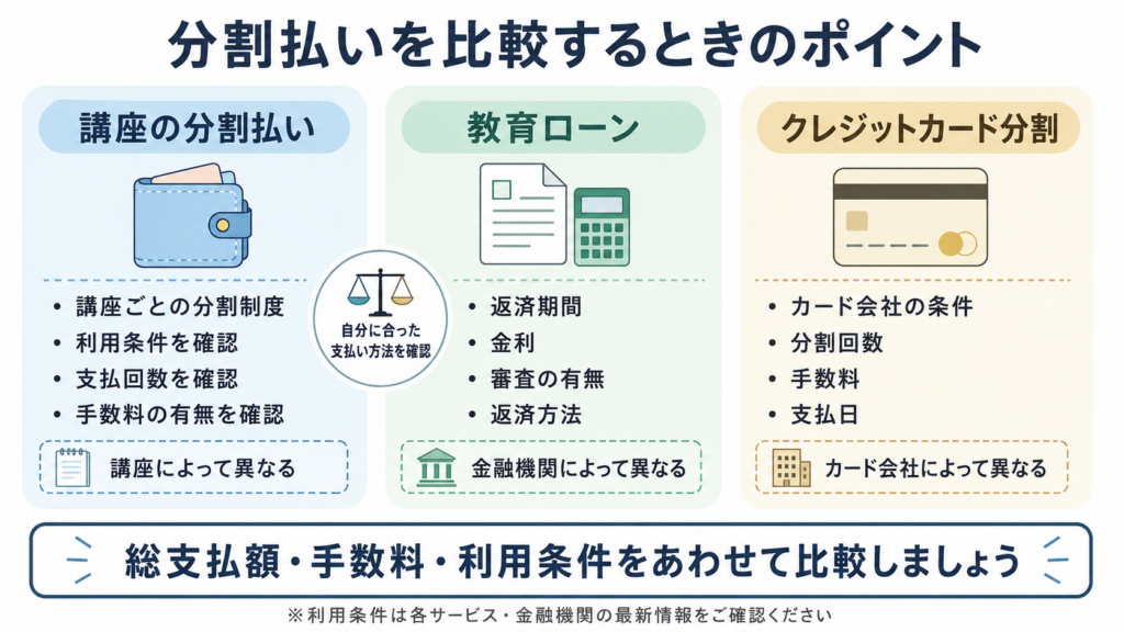分割方法の違いを比較する図解