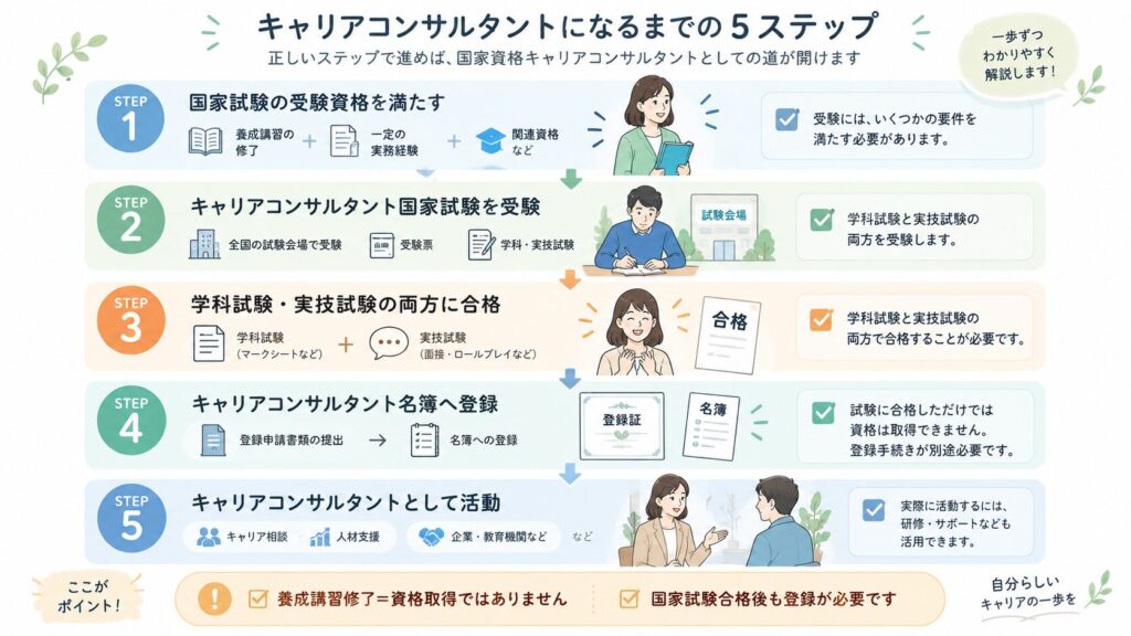 キャリアコンサルタント取得までの5ステップ