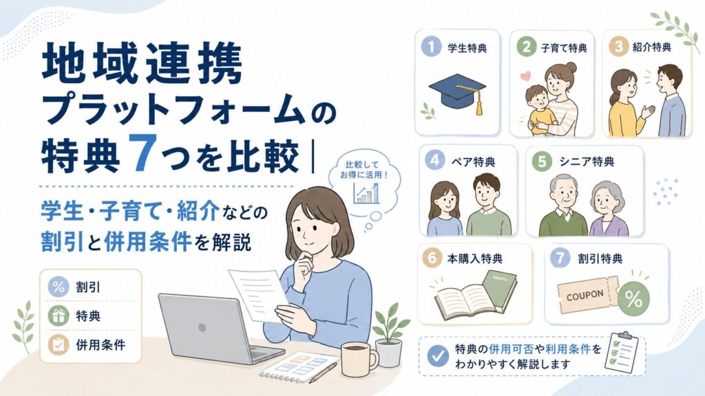 地域連携プラットフォームの特典7つを比較｜学生・子育て・紹介などの割引と併用条件を解説