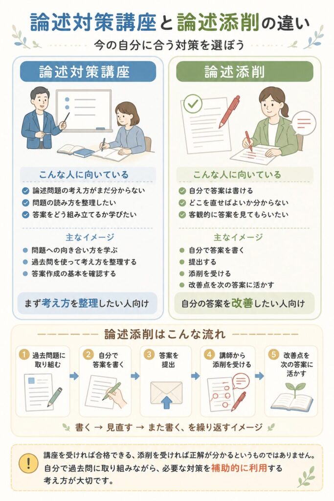 論述講座と論述添削の違い