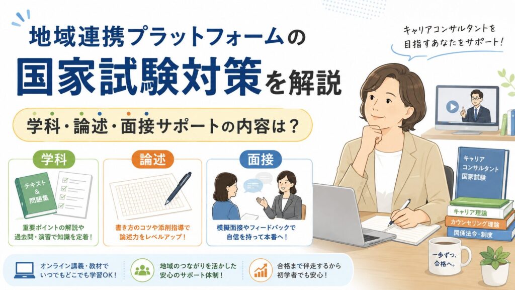 地域連携プラットフォームの国家試験対策を解説｜学科・論述・面接サポートの内容は？