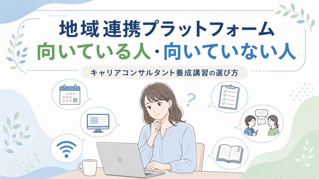 地域連携プラットフォームが向いている人・向いていない人｜キャリアコンサルタント養成講習の選び方