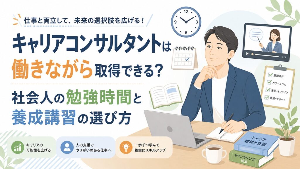 キャリアコンサルタントは働きながら取得できる？社会人の勉強時間と養成講習の選び方